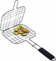 Verschließbarer Grillkorb für Burger, Antihaftbeschichtung, schwarz 49 × 21 cm