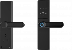 Poignée intelligente Tuya, serrure électronique avec empreinte digitale, code, Wi-Fi, RFID - noir