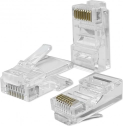 RJ45 CAT6 UTP Modularstecker, vergoldete Kontakte, 100 Stk.