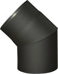 Rookbocht 180 mm 45° zwart, dikte 1,5 mm