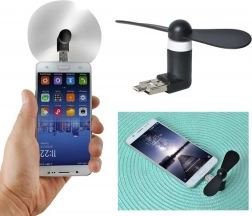 Mini-Ventilator fürs Smartphone 2-in-1 USB/Micro-USB – schwarz