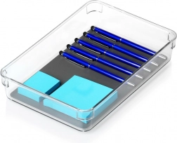 Kunststoff-Aufbewahrungsorganizer GREY 24 × 16 × 4,5 cm