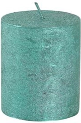Bougie rustique cylindre 6 × 7 cm verte Provence