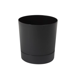 Aura Planter with Saucer 20 cm black matte
