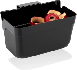 Hanging bio-waste bin for cabinet doors, black, 2.5 L (22.5 × 15 × 13.5 cm)