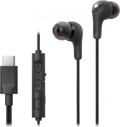 JVC Gumy Connect wired in‑ear USB‑C earphones with microphone – black