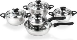 Ensemble de batterie de cuisine en inox 10 pièces GLORY