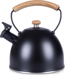 Pfeifender Edelstahl-Wasserkocher 2,5 l Schwarz
