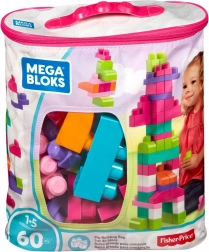 MEGA BLOKS grande pochette avec 60 gros blocs, rose