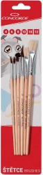 Set aus Naturhaarpinseln CONCORDE, rund und flach, 6 Stk.