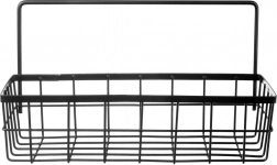 Hängendes Küchenregal für Reling, Metall schwarz RADKA 30 × 10,5 × 17 cm