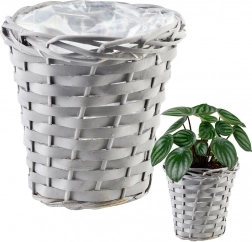 Grauer geflochtener Übertopf 16 × 17 cm