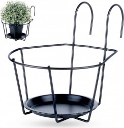 Metall-Balkonhalter für Blumentopf – schwarz