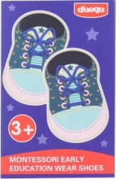 Rijg-schoentjes van hout voor kinderen