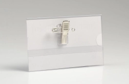 Naamlabel met clip en speld