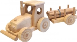 Wooden Tractor with Trailer for Children
