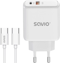 Netz-Schnellladegerät 20 W mit USB‑C‑Kabel – SAVIO LA‑113