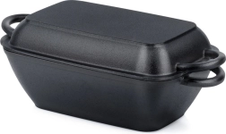 Gusseiserner Bräter 2-in-1 mit Deckel und Grillpfanne 3,5 l / 1,5 l