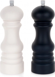 Salt and pepper mill set 17.5 cm – white and black
