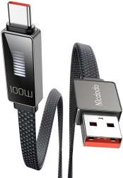 Mcdodo USB–USB‑C Kabel mit LED‑Display 1,2 m (schwarz)