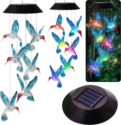 Solar LED Garden Bells Hummingbirds