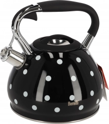 Schwarzer Wasserkocher mit weißen Punkten Berretti Cornelia 3L