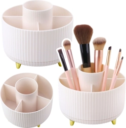 Drehbarer Organizer für Make-up-Pinsel und Lippenstifte, weiß, 5 Fächer