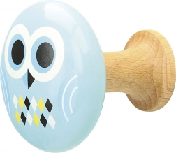 Houten Muurhaken voor Kinderen Uiltje en Ruitjes