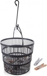 Folding basket with 50 laundry pegs