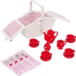 Panier de pique-nique pour enfants avec set de thé rouge