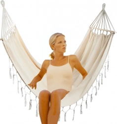 Garten-Boho-Hängematte für zwei Personen 200 × 150 cm mit Fransen