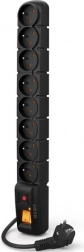 Black Extension Strip 8 Sockets 3M - Acar