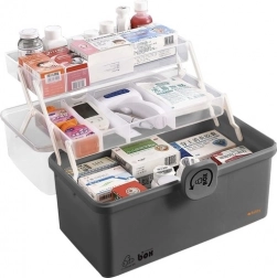 Large RUHHY medicine organizer with two-tier shelves