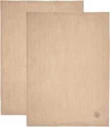 Torchons de cuisine en coton beige 70 × 50 cm, lot de 2