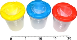 Wasserbecher mit verschließbarem Deckel und Pinselhalter