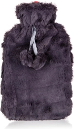 Plush Hot Water Bottle 2 l with Black Cover