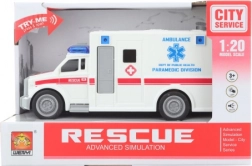White battery-powered ambulance with lights and sounds