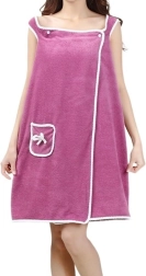 Women’s wearable terry pareo for sauna and spa 135 × 80 cm – pink