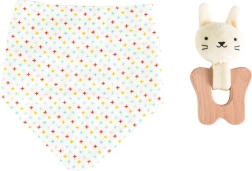 Petit Collage Set Konijntje bijtring en slabbetje