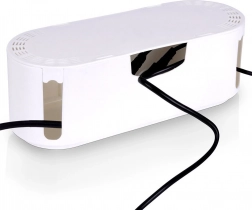 White cable organizer with ventilation holes VILDE