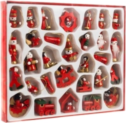 Houten kerstboomdecoraties 30 stuks