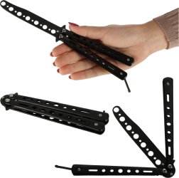Trainings-Butterfly (Balisong) – stumpfes Klappmesser, schwarz