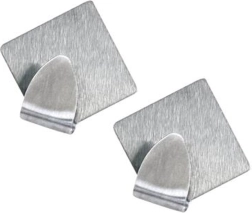 Crochets autocollants en acier inoxydable TORO – design diamant, 2 pcs
