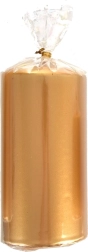 Goldene Metallic-Stumpenkerze 7 × 14 cm
