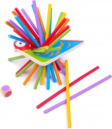 Colorful Wooden Balancing Game Shaped like a Parrot