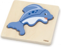 Wooden insert puzzle dolphin VIGA