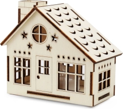 Holzhäuschen mit LED-Kerze KOUZLO DŘEVA
