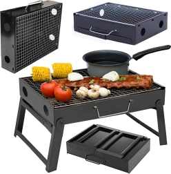 Tragbarer klappbarer Holzkohlegrill für Camping und BBQ