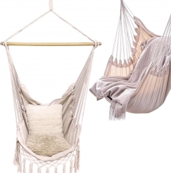 Hanging Brazilian Hammock Chair, Beige