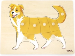 VIGA Wooden Montessori Peg Puzzle – Dog